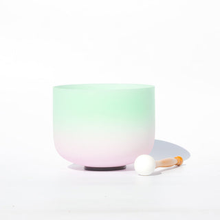 Buddha Gift Tibetan Crystal Sound Bowl Candy Color Handcrafted for Yoga and Mindfulness Meditation Singing Bowl