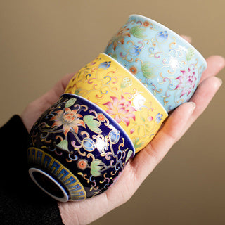 Buddha Gift Lotus Flower Pod Pattern Ceramic Teacup Kung Fu Tea Cup 80ml