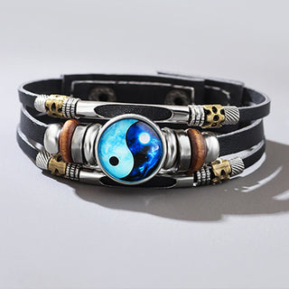 Buddha Gift Yin Yang Leather Balance Bracelet