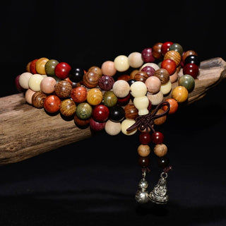 Buddha Gift  108 Beads Wenge Wood Mala Blessing Meditation Bracelet