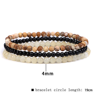 Buddha Gift 3Pcs Natural Crystal Stone Inner Peace Spiritual Bracelet