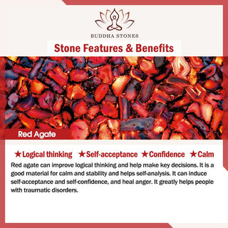 Buddha Gift925 Sterling Silver Lotus Red Agate Confidence Blessing Ring