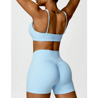 Buddha Gift Gym Sports Yoga Backless Bra Crop Tank Top Shorts