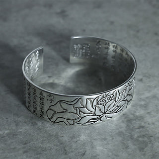 Buddha Gift Tibetan Lotus White Copper Luck Bracelet