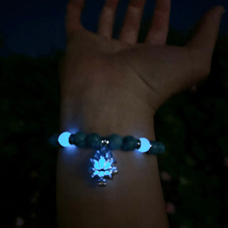 Buddha Gift Tibetan Turquoise Glowstone Luminous Bead Lotus Protection Bracelet