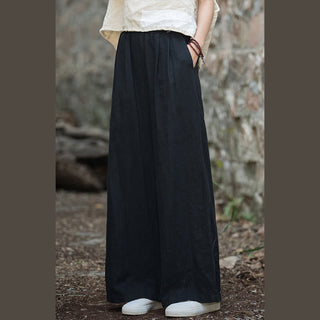 Buddha Gift Retro Wide Leg Pants Casual Women's Yoga Pants With Pockets