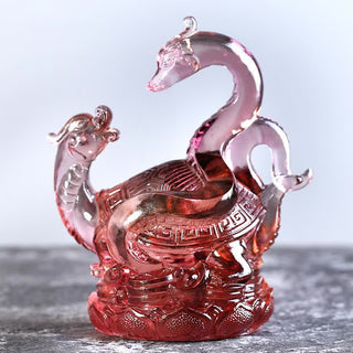 Buddha Gift Feng Shui Four Symbols Azure Dragon Handmade Liuli Crystal Art Piece Home Office Decoration