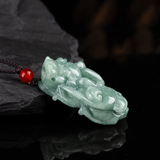 Buddha Gift Jade PiXiu Wealth Luck String Necklace Pendant