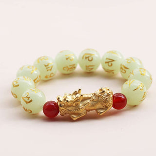 Buddha Gift FengShui Lucky Pixiu Glowstone Wealth Bracelet