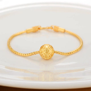 Buddha Gift Tibetan 18K Gold Om Mani Padme Hum Lucky Koi Fish Fu Character Ingot Copper Coin Peace Bracelet