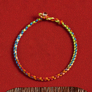 Buddha Gift "May you be blessed with peace and safety in all four seasons" Lucky Multicolored Bracelet