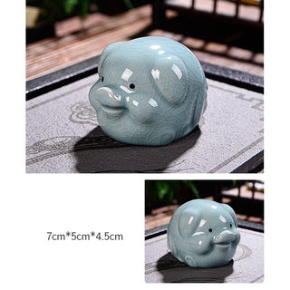 Buddha Gift Chinese Zodiac Wealth Ceramic Tea Pet Home Figurine Decoration
