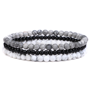 Buddha Gift 3Pcs Natural Crystal Stone Inner Peace Spiritual Bracelet