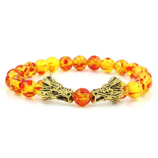 Buddha Gift White Turquoise Lava Rock Dragon Blessing Beaded Bracelet