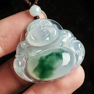 Buddha Gift Cyan Jade Luck Necklace Pendant
