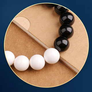 Buddha Gift 925 Sterling Silver Black Obsidian White Shell Yin Yang Strength Bracelet