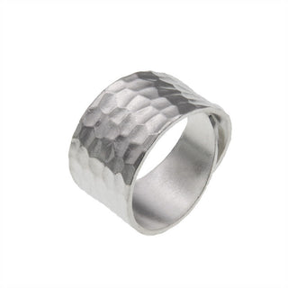 Buddha Gift Tibetan 990 Sterling Silver Handmade Rustic Hammered Pattern Ring