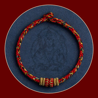 Buddha Gift Tibet Handmade Chinese Zodiac Natal Buddha Luck Strength Braided String Bracelet