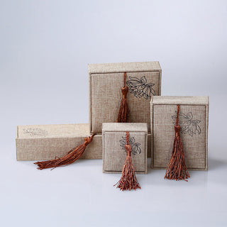 Buddha Gift Lotus Pattern Jewelry Storage Box Gift Box Tassels