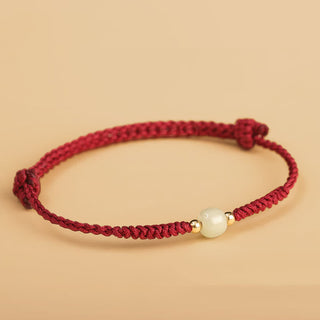 Buddha Gift Handcrafted Jade Lucky Bead Abundance Braided Bracelet