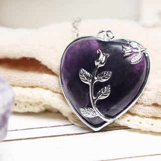 Buddha Gift Natural Healing Crystals Heart Pendant Necklaces