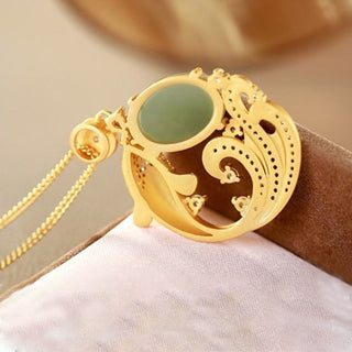 Buddha Gift Cyan Jade Koi Fish Healing Calm Necklace Pendant