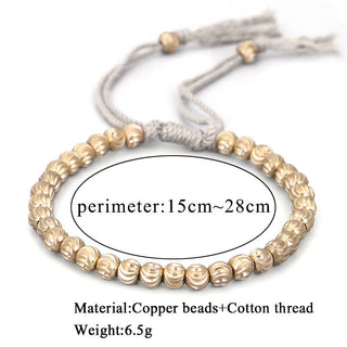 Buddha Gift Tibetan Handmade Copper Bead Luck String Bracelet