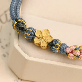 Buddha Gift Peach Blossom Design Wealth String Bracelet