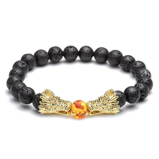 Buddha Gift White Turquoise Lava Rock Dragon Blessing Beaded Bracelet