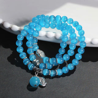Buddha Gift Cat Eye PiXiu Support Triple Wrap Bracelet