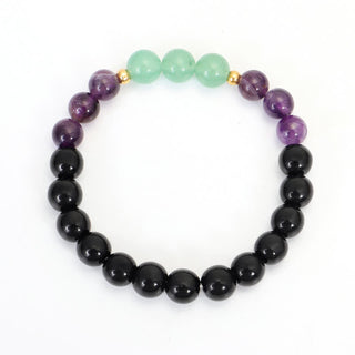 Buddha Gift 108 Mala Beads Amethyst Green Aventurine Lotus Meditation Bracelet