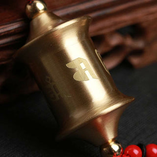 Buddha Gift Tibet Om Mani Padme Hum Prayer Wheel Nine Palace Eight Trigrams Copper Car Hanging Decoration