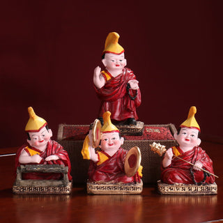 Buddha Gift Hand Painted Tibetan Lama Figures Carved Creative Home Office Car Decoration Ornament