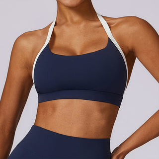 Buddha Gift Solid Color Halter Neck Bra Long Sleeve Crop Tank Top Pants Sports Fitness Gym Yoga Outfits