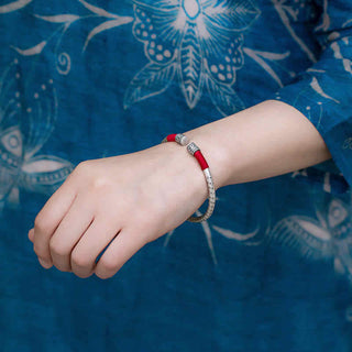 Buddha Gift Tibet Om Mani Padme Hum Luck Red String Bracelet Bangle