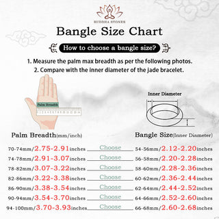Buddha Gift  Natural Jade Prosperity Wealth Luck Bangle Bracelet