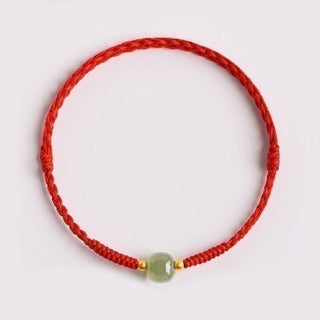 Buddha Gift Handmade Jade Lucky Bead Prosperity Braided Bracelet