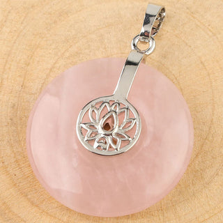 Buddha Gift Various Crystal Amethyst Pink Crystal Lotus Healing Necklace Pendant