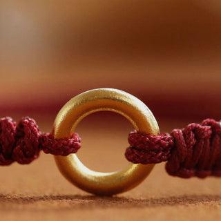 Buddha Gift Alloy Peace Buckle Luck Red String Bracelet