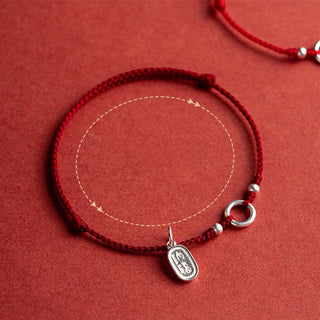 Buddha Gift 925 Sterling Silver Lucky Fortune Peace Joy Lotus Peace Buckle Red String Bracelet