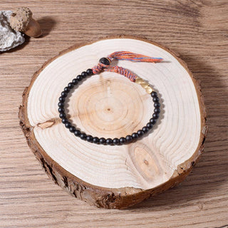 Buddha Gift Handmade Tibetan Black Onyx Tassel Bracelet