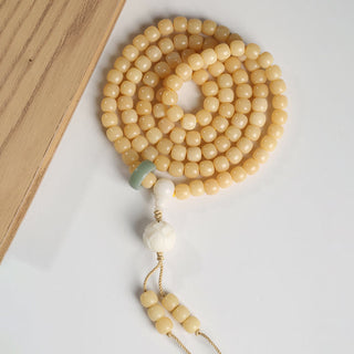 Buddha Gift Natural Bodhi Seed Lotus Dzi Bead Peace Harmony Charm Bracelet