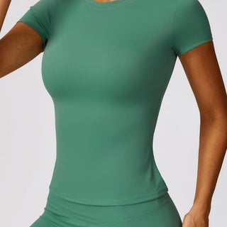 Buddha Gift Women Short Sleeve T-Shirt Top High Waist Leggings Pants For Sports Yoga