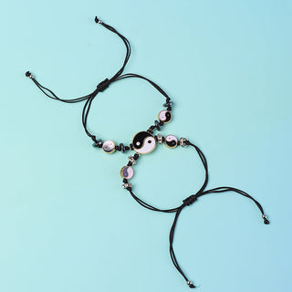 Buddha Gift 2pcs Yin Yang Hematite Couple Bracelet