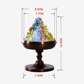 Buddha Gift Liuli Crystal Mountain Healing Meditation Incense Burner