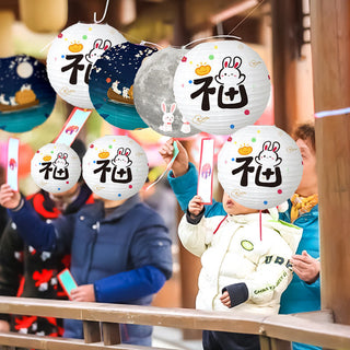 Buddha Gift DIY Rabbit Paper Lantern Lamp Mid-Autumn Festival Lantern Decoration