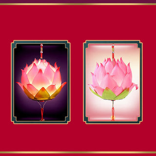 Buddha Gift DIY Lotus Flower Dragon Lantern Tassel Lamp Decoration