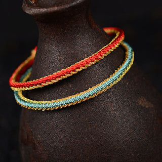 Buddha Gift Two-Color Rope Handcrafted Eight Thread Peace Knot Bracelet