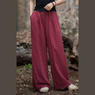 Buddha Gift Retro Wide Leg Pants Casual Women's Yoga Pants With Pockets