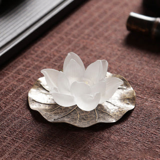 Buddha Gift Mini Lotus Liuli Crystal Healing Meditation Stick Incense Burner